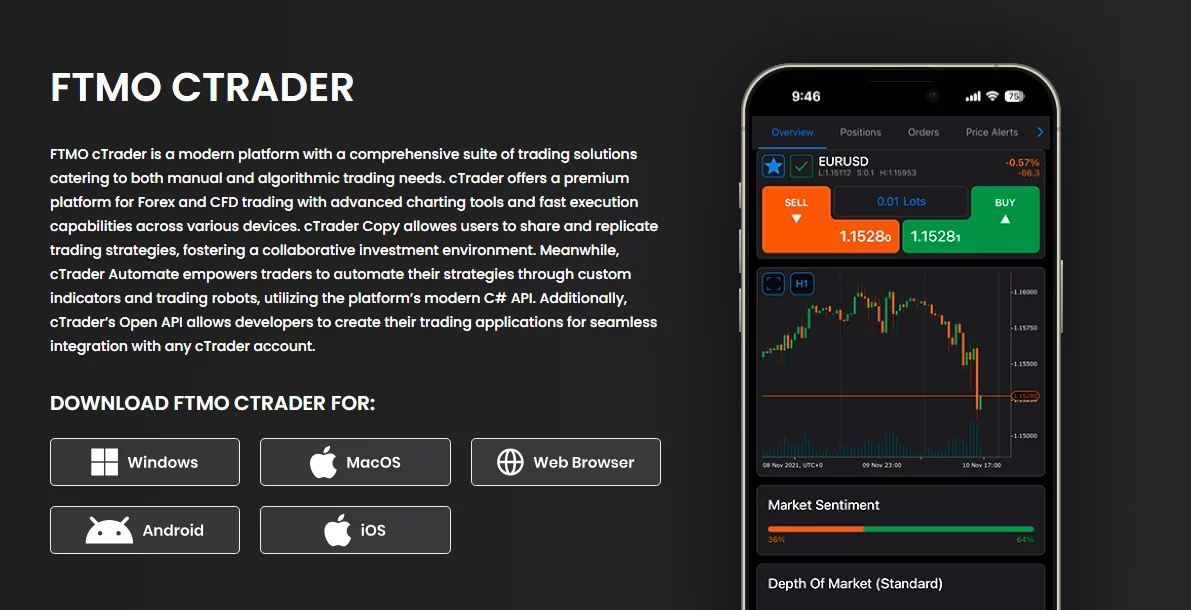 ftmo - ctarader - پراپ اف تی ام او