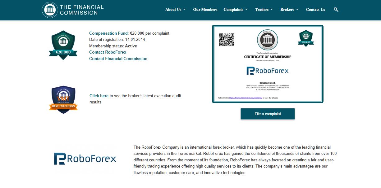 roboforex - کمیسیون مالی - بروکر روبو فارکس