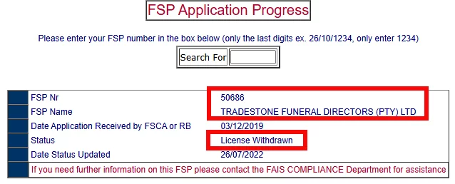 FBS - FSCA - بروکر اف بی اس