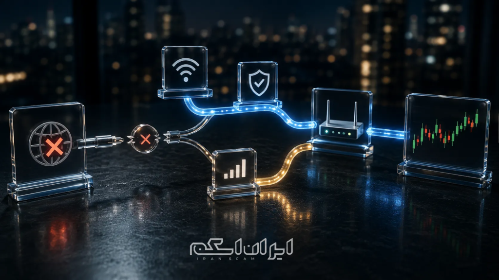 قطعی اینترنت و ترید- ایران اسکم
