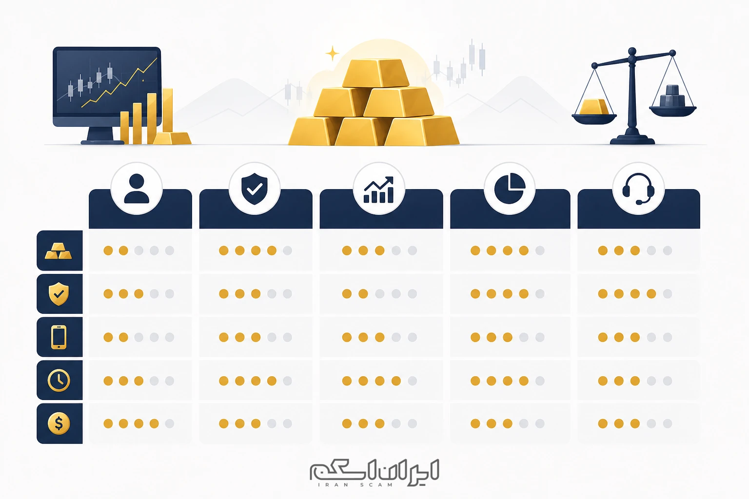 مقایسه بهترین بروکرهای معاملات طلا